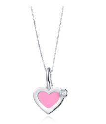 钻石小鸟 粉漾甜心 Sweet Heart 白18K 钻石吊坠