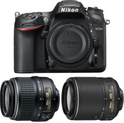 Nikon D7200 单反 带 18-55mm 和 55-200mm NIKKOR镜头 翻新版