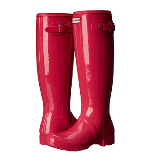 Hunter Original Tour Gloss 女士高筒雨靴  亮珊瑚