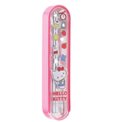 乐扣乐扣 HELLO KITTY 婴幼儿不锈钢勺子筷子盒子 套装 粉色LKT002