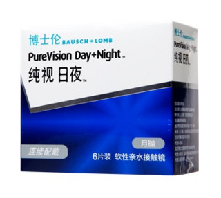 BAUSCH+LOMB 博士伦 纯视 日夜型硅水凝胶隐形眼镜 月抛 6片装