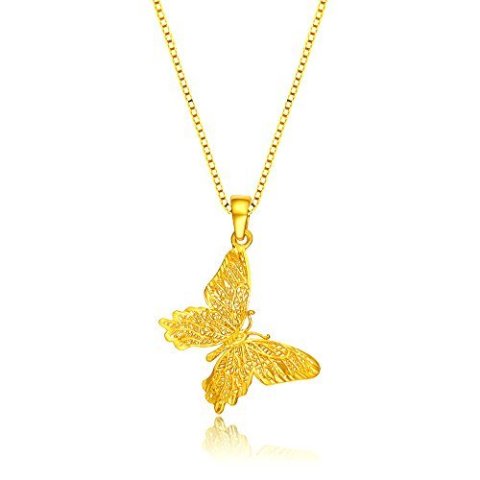 chow tai seng 周大生 黄金 蝴蝶足金吊坠 1.56克