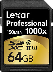 Lexar 雷克沙 Professional 1000x 64GB SDXC UHS-II 高速SD卡 两只装