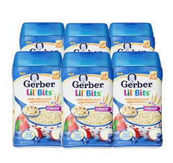 Gerber海外嘉宝婴幼儿全麦苹果蓝莓米粉3段8个月以上 227g/罐 6件