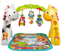 Fisher-Price 费雪 CCB70 欢乐动物音乐健身器+豪华宝宝餐具10件套