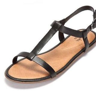 Clarks Risi Hop 女士平底凉鞋 Black Black Leather 5.5 UK