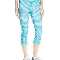 UNDER ARMOUR 安德玛 Heatgear Capri 女士3/4条纹压缩裤