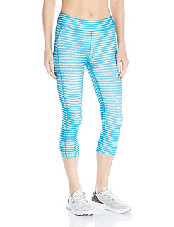 UNDER ARMOUR 安德玛 Heatgear Capri 女士3/4条纹压缩裤