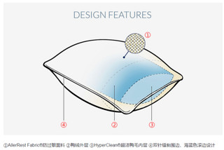 Pacific Coast 派赛菲特 Double Down Around 优倍结构羽绒枕 三种尺寸