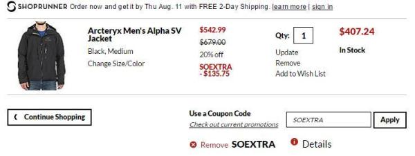 ARC'TERYX 始祖鸟 Alpha SV 男款冲锋衣