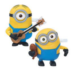 minions小黄人匆忙奔跑的鲍勃弹吉他的斯图尔特