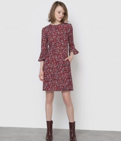 mademoiselle r 碎花喇叭袖连衣裙