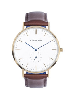 ROSSLING&CO. Classic 40mm - Westhill 情侣石英手表 白盘 皮带