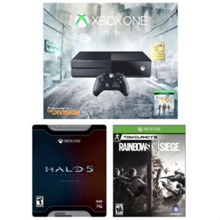 Microsoft 微软 Xbox One 1TB Tom Clancy Division捆绑版+ Halo 5限定版+彩虹六号：围攻 