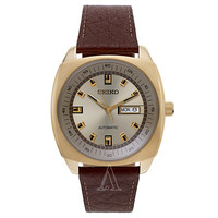 Seiko 精工 Recraft Series SNKN02 男士手表 44mm 金色 棕色 牛皮