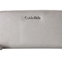 Calvin Klein Saffiano Zip Continental 女士长款钱包 灰色