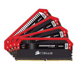 CORSAIR 美商海盗船 统治者铂金ROG红色定制款 DDR4 3200 16GB(4Gx4)台式机内存