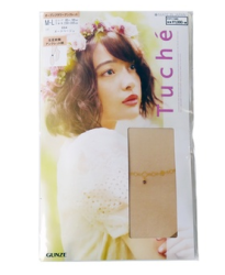 GUNZE TUCHE 印花水钻装饰连裤丝袜 