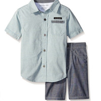 Calvin Klein 2 Piece Set-Chambray 男童套装