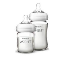 PHILIPS 飞利浦 AVENT 新安怡 SCF679/57 宽口径自然顺畅玻璃奶瓶125ml+240ml