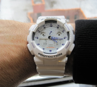 CASIO 卡西欧 G-SHOCK GA-100A-7A  男款防磁双显腕表