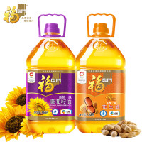 限京沪:福临门 非转基因压榨一级花生油+葵花油 3.68L*2瓶