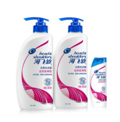 Head & Shoulders 海飞丝 丝质柔滑型 去屑洗发露 500ml*2瓶+80ml