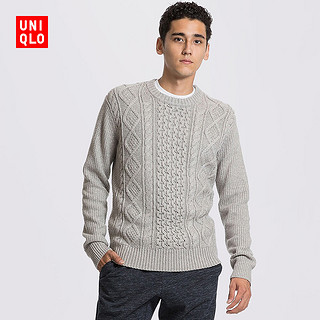 UNIQLO 优衣库 173231 长袖男士纽花圆领针织衫