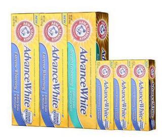 ARM&HAMMER 艾禾美 美白清新特惠装（亮白洁净 牙膏121g*2支+清新洁净121g+亮白洁净牙膏 25g*3支 ）