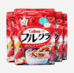 Calbee 卡乐比 水果颗粒谷物即食早餐冲饮燕麦片 800g*4