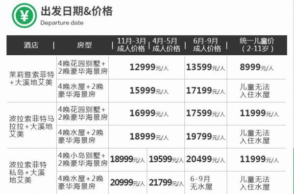 自由行：全国出发至大溪地8天6晚自由行（往返含税机票+全程酒店+中文接送机）