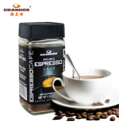 GRANDOS 格兰特 速溶无糖双倍特浓纯咖啡粉 50g*3罐