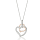Amazon Collection 18k 玫瑰色镀金 纯银立方氧化锆 双色心形吊坠项链