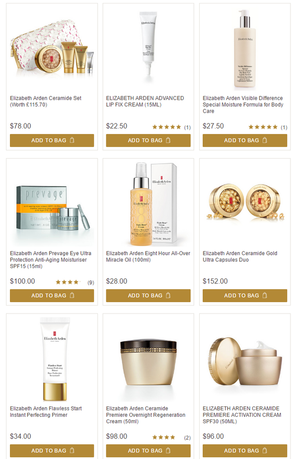 SkinStore Elizabeth Arden品牌专场促销