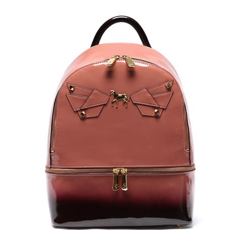 lapalette 中性款小马双肩包 红色