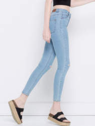 PULL&BEAR 05683318 女士高腰款紧身牛仔裤