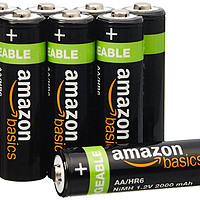 新低价：AmazonBasics 亚马逊倍思 AA 5号 镍氢充电电池 （8节、2000mAh）