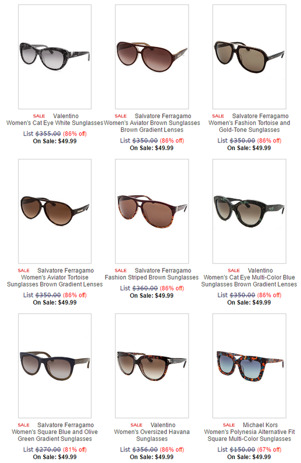 Smart Bargains 精选奢侈品牌太阳镜促销 含VALENTINO、Ferragamo等品牌