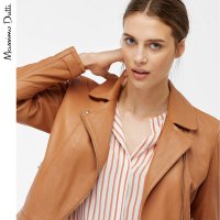 双11预售：Massimo Dutti 04747572990 女士骑车款羊皮夹克