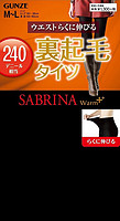 GUNZE SABRINA Warm+系列 240D加绒加厚打底袜 黑色