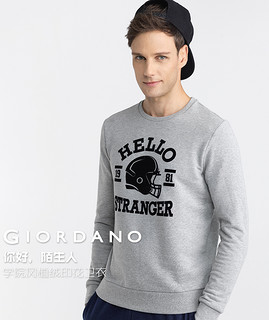 GIORDANO 佐丹奴 81096802 印花圆领男士卫衣