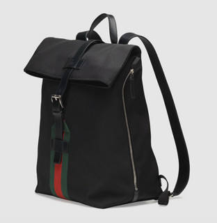  GUCCI 古驰 337075 KWT6N 1060 黑色科技帆布背包