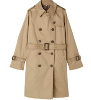双11预售:MUJI 无印良品 W6SD002 女士双排扣风衣