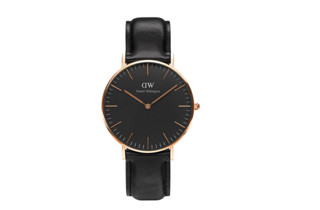 Daniel Wellington 丹尼尔惠灵顿 BLACK系列 Classic Sheffield 黑皮带黑盘 36mm 多色可选