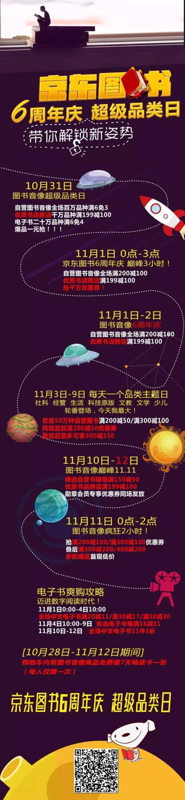 京东 图书音像 2016双11活动路线图
