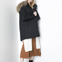 西雅衣家 C&A CA200183569 女士 可拆卸连帽工装棉服 