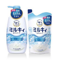 Cow 牛乳石硷 牛牌 牛乳石碱温和皂香沐浴露+替换装组合 550ml+400ml