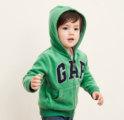  Gap 男幼童 宽条纹撞色连帽卫衣 摇粒绒外套