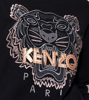 KENZO Tiger金色虎头图案套头衫/卫衣 F662SW7054XA.99 black黑