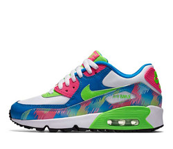 NIKE 耐克 AIR MAX 90 PRINT MESH GS 大童运动鞋